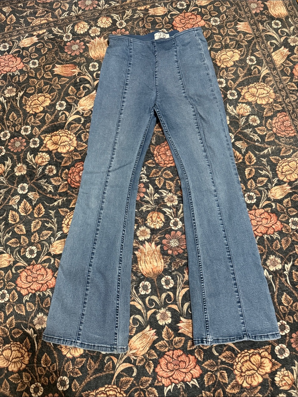 We The Free Blue Panel-Seam Flare Jeans